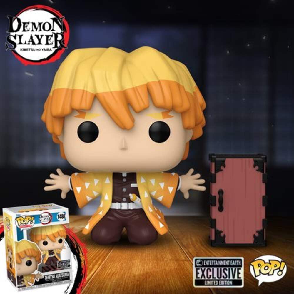 Funko Pop! Animation: Demon Slayer - Zenitsu Protecting Nezuko's Box Figure (Entertainment Earth Exclusive)