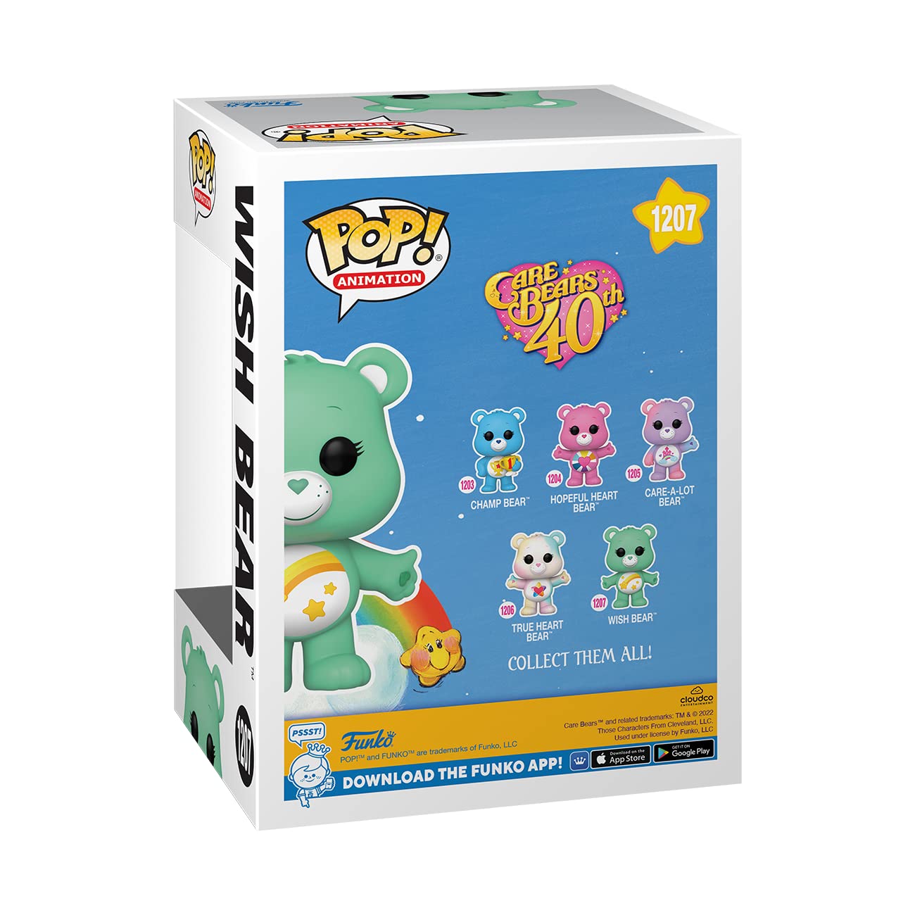 Funko Pop! Animation: Care Bears 40th Anniversary - Wish Bear with Flocked Chase (Styles May Vary)