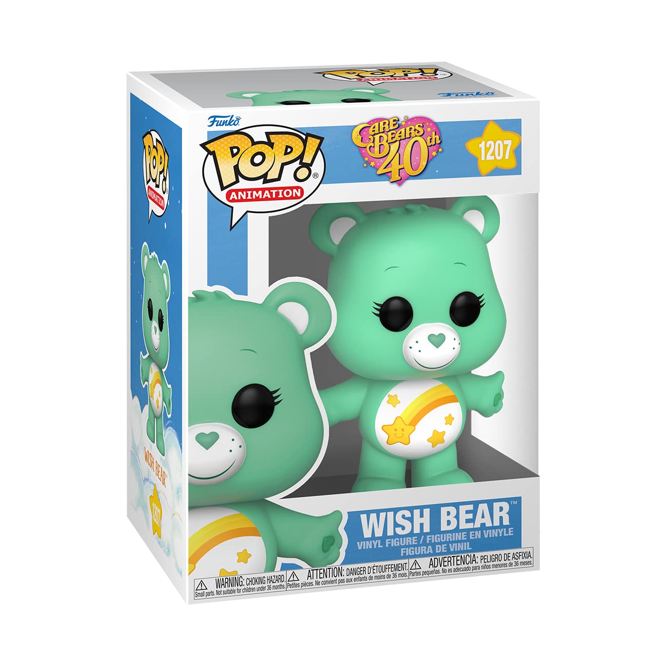 Funko Pop! Animation: Care Bears 40th Anniversary - Wish Bear with Flocked Chase (Styles May Vary)